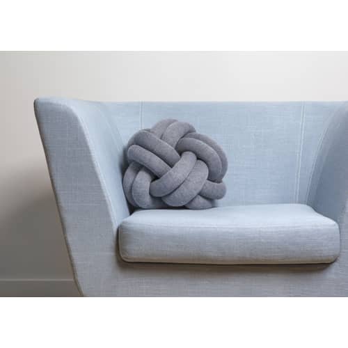 Coussin Knot tissu jaune / Fait main - 30 x 30 cm / 2016 - Design House Stockholm - Jaune - Acrylique, Laine