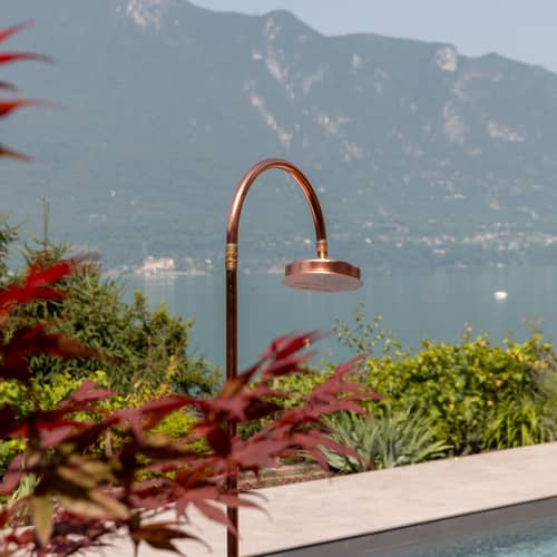 Douche d\'extérieur Aquart Lux métal pierre cuivre / Cuivre & ciment - Seletti - Cuivre / Ciment gris - Ciment, Cuivre
