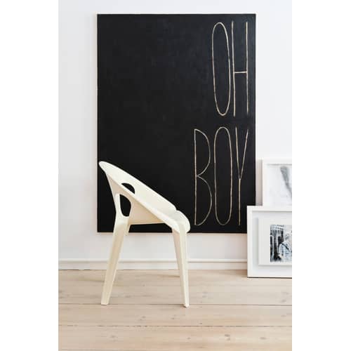 Fauteuil empilable Bell plastique blanc / Polypropylène recyclé (éco-conçu) - Konstantin Grcic, 2020 - Magis - Blanc Highnoon - Polypropylène recyclé