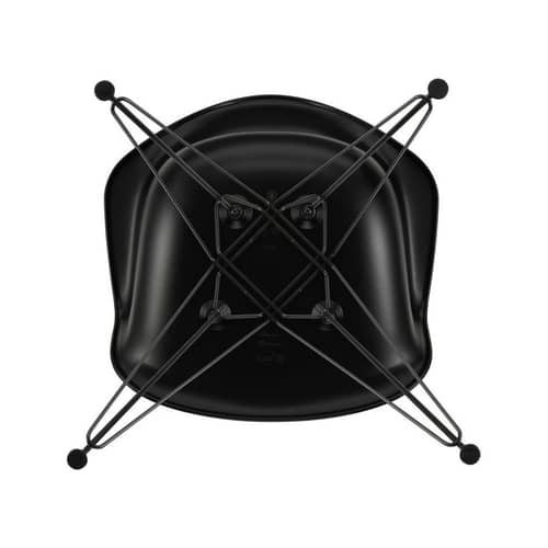 Fauteuil RE DAR - Eames Plastic Armchair plastique noir / (1950) - Pieds noirs / Recyclé - Vitra - Noir / Pieds noirs - Acier laqué, Plastique recyclé post-consommation