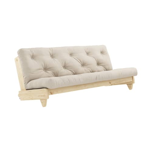 Divano convertibile Fresh legno beige / L 200 cm - 3 posti - KARUP DESIGN - Beige chiaro 747 / Pino chiaro - Espanso, Fibre riciclate miste, Pino massello certificato FSC, Tessuto