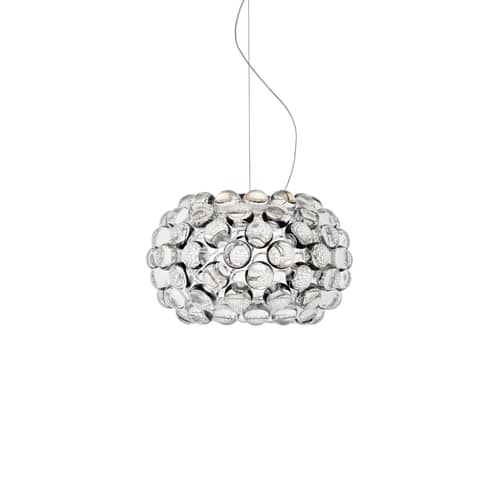 Caboche Plus Pendant plastic material transparent Small / LED - Ø 31 cm - Foscarini - Transparent - PMMA