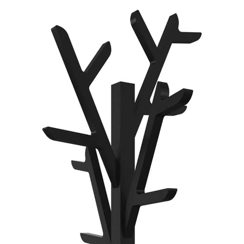 Portemanteau sur pied Ambroise bois noir / H 180 cm - Hartô - Noir - Chêne massif teinté, Multiplis plaqué chêne teinté