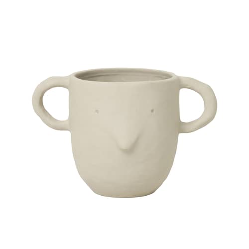 Pot de fleurs Mus Large / Grès - H 12 cm - Ferm Living - Beige - Grès