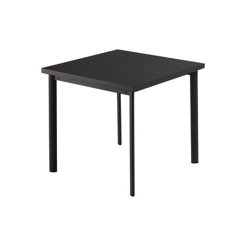 Star Square table metal black Square - 70 x 70 cm - Emu - Matt black - Galvanized sheet, Stainless steel, Varnished steel