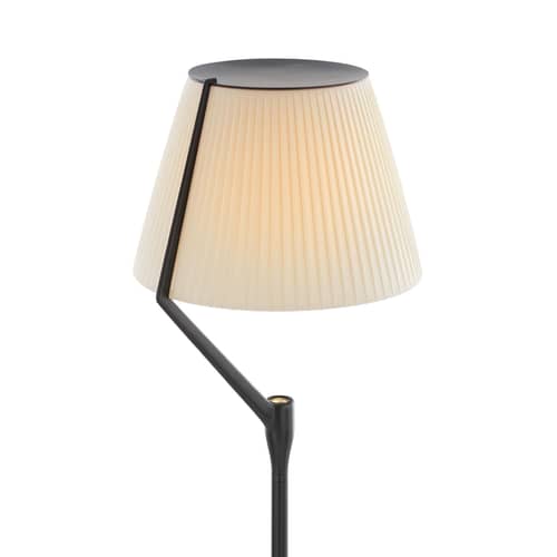 Stehleuchte Angelo Stone LED metall braun / H 173 cm - Kartell - Titanium / Ungebleichter Stoff - Aluminium, Baumwolle, Thermoplast