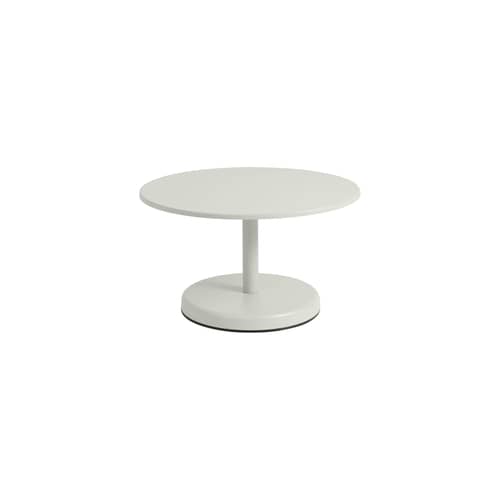 Table basse Linear métal gris / Ø 70 x H 40 cm - Muuto - Gris clair - Acier