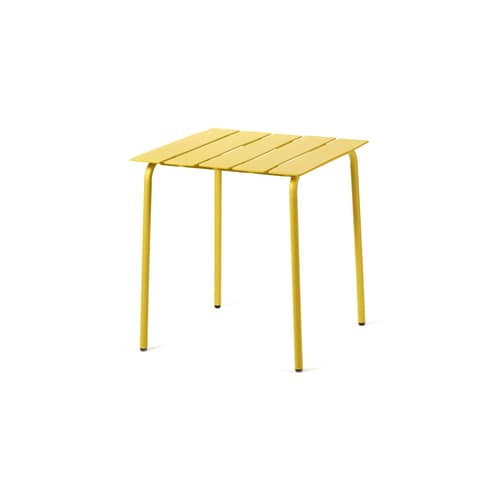Table carrée Aligned métal jaune / By Maarten Baas - 70 x 70 cm / Aminium - valerie objects - Jaune - Aluminium thermolaqué