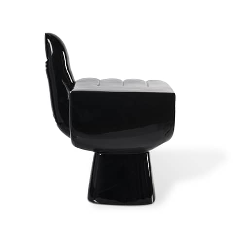 Table d\'appoint Fist plastique noir / Pouf - 38 x 54 cm - POLSPOTTEN - Noir - Polyester laqué