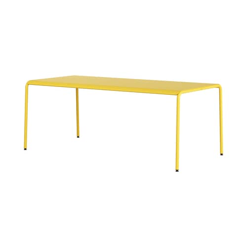 Table rectangulaire Panorama métal jaune / 190 x 90 cm - 8 places - TIPTOE - Jaune Soleil - Acier thermolaqué