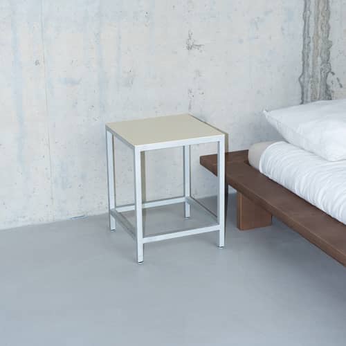 Tabouret Alu Stool métal blanc / Small - H 45 cm - valerie objects - Ivoire - Aluminium