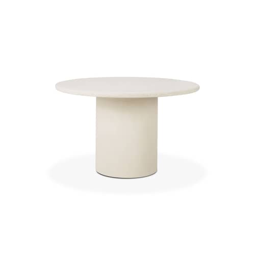 Tavolo rotondo Elements corian bianco / Ø 125 cm - Dosi per 4 persone / Microcemento - Ethnicraft - Ø 125 cm - Microcemento