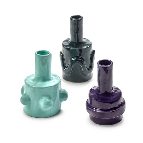 Vaso Molly 02 ceramica multicolore / Set da 3 - Serax - Set n. 2 - Gres smaltato
