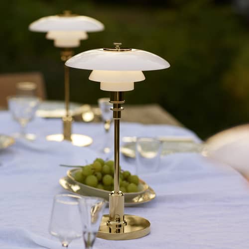 PH 2/1 Wireless rechargeable outdoor lamp glass gold / LED - Louis Poulsen - Brass - Brass, Glass