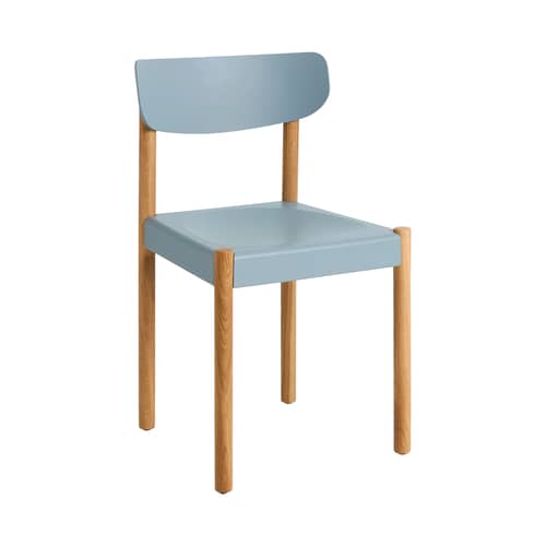 Chaise Pack 10 bleu / Polypropylène recyclé - Hay - Bleu / Chêne huilé - Chêne massif huilé, Fibre de bois, Polypropylène recyclé