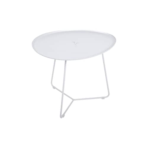 Couchtisch Cocotte metall weiß / L 55 cm x H 43,5 cm - abnehmbare Tischplatte - Fermob - Baumwollweiß - bemalter Stahl