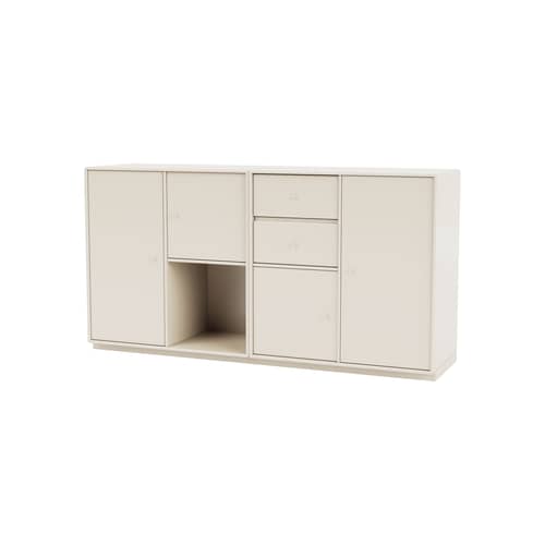 Couple Dresser wood white / W 139.2 x D 38 x H 72.6 cm - MONTANA - Oat 158 - Lacquered MDF