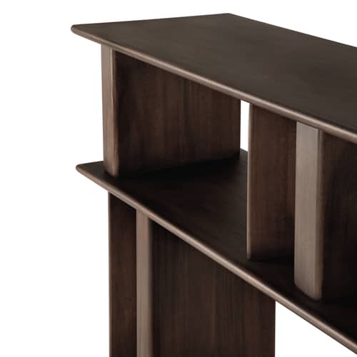 Etagère basse Block bois marron / L 210 x H 70 cm - Ethnicraft - Acajou espresso - Acajou massif teinté