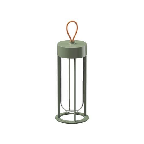 Kabellose, wiederaufladbare Außenlampe In Vitro Unplugged LED metall glas grün / LED -  By Starck - Flos - Blassgrün - Aluminium, Borosilikatglas