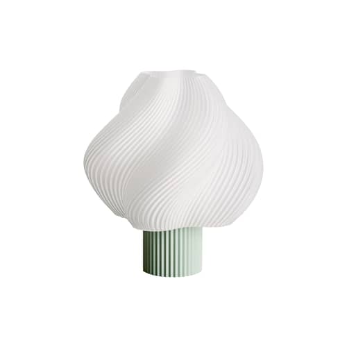 Lampe sans fil rechargeable Soft Serve vert - CRÈME ATELIER - Vert matcha / blanc - PLA recyclé