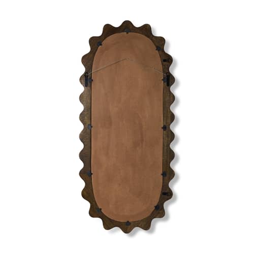 Miroir mural Wooden Ripple bois marron / 61 x 135 cm - HK LIVING - Bois - Bois de manguier, Verre