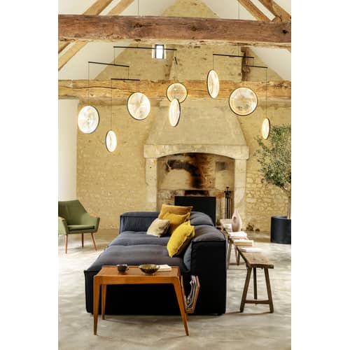 Focus X5 Pendant metal black / LED - L 160 x H 131 cm - DCW éditions - Black - Aluminium, PMMA
