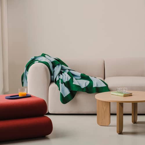 Gilli Plaid textile green / 150 x 200 cm - NOO.MA - Forest green - Acrylic, Cotton, Polyester