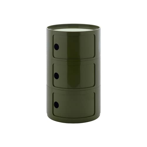 Rangement Componibili New Big plastique vert / 3 tiroirs - Ø 42 x H 69,5 cm - Kartell - Vert - ABS