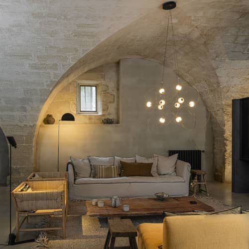 Sospensione Munari 10 metallo oro / LED - 120 x 90 x H 83 cm / Versione preassemblata - DCW éditions - Oro - Acciaio, Acrilico