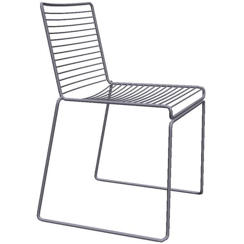 Hee Stacking chair metal black Metal - Hay - Black - Lacquered steel
