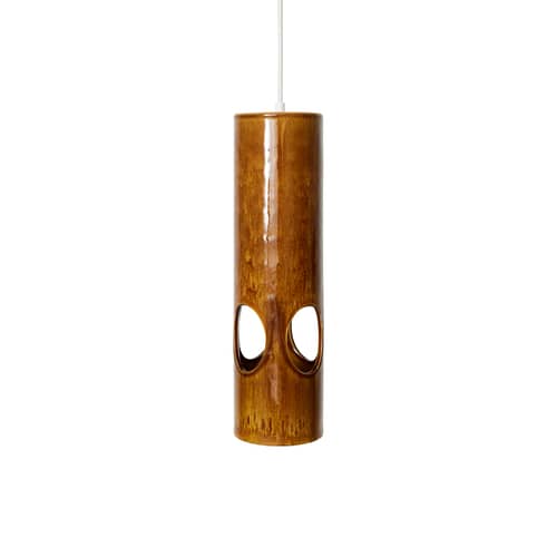 Suspension Ceramic céramique marron / Ø 11  cm x H 39.5 cm - HK LIVING - Bois de rose - Grès émaillé