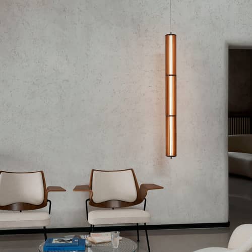 Suspension Numbra TY1 LED bois / L 122 cm - Position horizontale ou verticale - &tradition - Chêne naturel - Aluminium, Chêne
