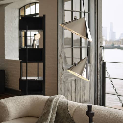Suspension Pose LED métal argent / Ø 43 x H 30 cm - Orientable - Tom Dixon - Argent - Acier