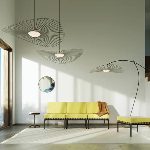 Suspension Vertigo Nova LED / Ø 110 cm - Constance Guisset, 2010 - Petite Friture - Noir / Diffuseur blanc - Fibre de verre, Polyuréthane, Verre triplex