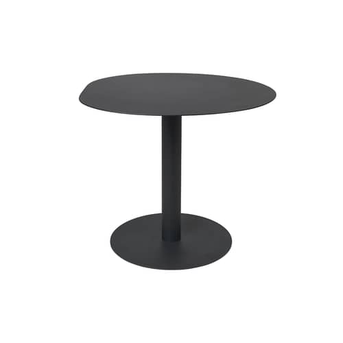 Tavolo rotondo Pond Café OUTDOOR metallo nero / Ø 88 cm - Forma asimmetrica - Ferm Living - Nero - Acciaio zincato verniciato a polvere