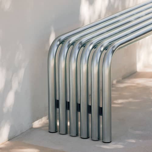 Banc Nokk métal / L 114 cm - NOO.MA - Zinc - Acier galvanisé