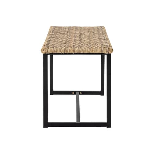Banc Adilly / L 114 cm - Bloomingville - Naturel / Noir - Fer thermolaqué, Polyrotin