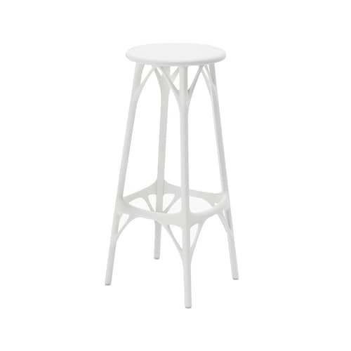 Barhocker A.I. LIGHT plastikmaterial weiß / H 75 cm - Von künstlicher Intelligenz entworfen / Recycelt - Kartell - Weiß - Recyceltes thermoplast. Technopolymer
