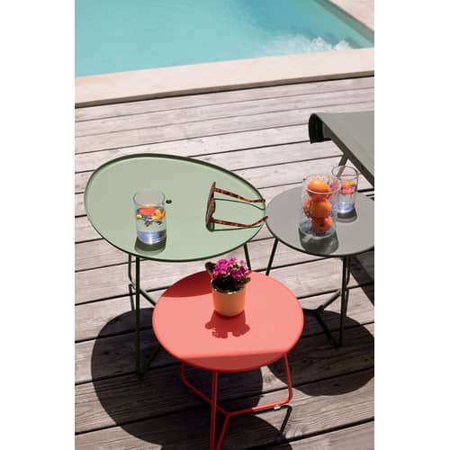 Beistelltisch Cocotte metall violett / Ø 34 x H 36 cm - Fermob - Schwarzkirsche - bemalter Stahl