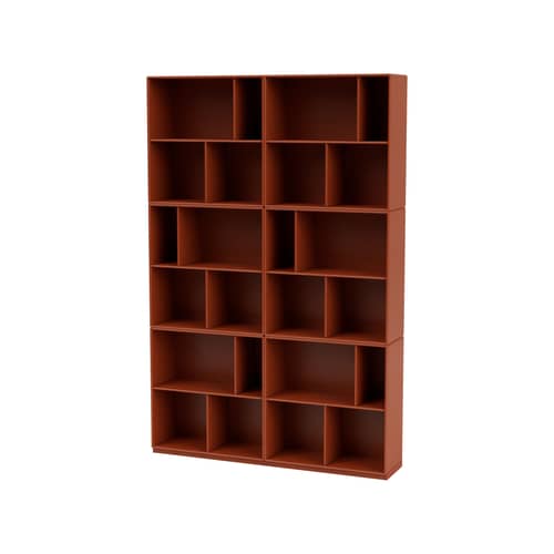 Bücherregal Read holz orange / B 139,2 x T 30 x H 211,8 cm - MONTANA - Hokkaido 162 - lackierte Holzfaserplatte