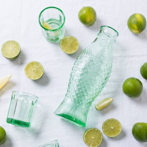Caraffa Fish & Fish 40 Years vetro verde / 85 cl - Serax - Caraffa / Verde trasparente - Vetro