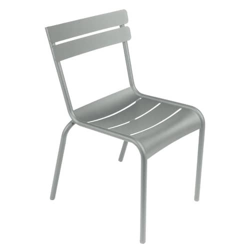 Chaise empilable Luxembourg métal gris - Fermob - Gris lapilli - Aluminium laqué