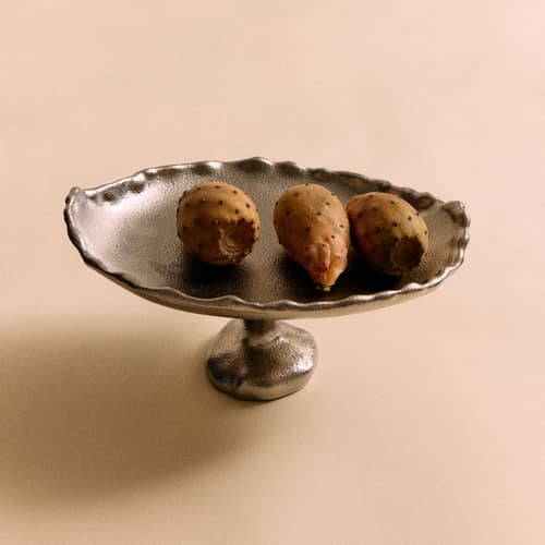 Coupe New classics céramique argent / 29.5 x 23 cm - HK LIVING - Argent - Céramique