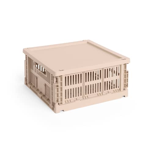 Couvercle  plastique rose / Pour panier Colour Crate Medium Square & Cube 30 x 30 cm - Hay - Rose poudré - Polypropylène recyclé