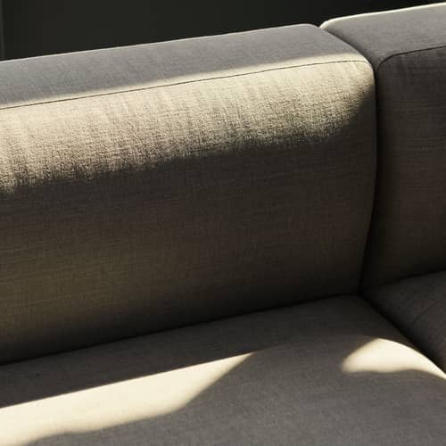 Sofa Develius D textil grau / 4-Sitzer - L 309 cm - &tradition - Grau (Stoff Hot Madison 094) - Gewebe, Holz, HR-Schaum