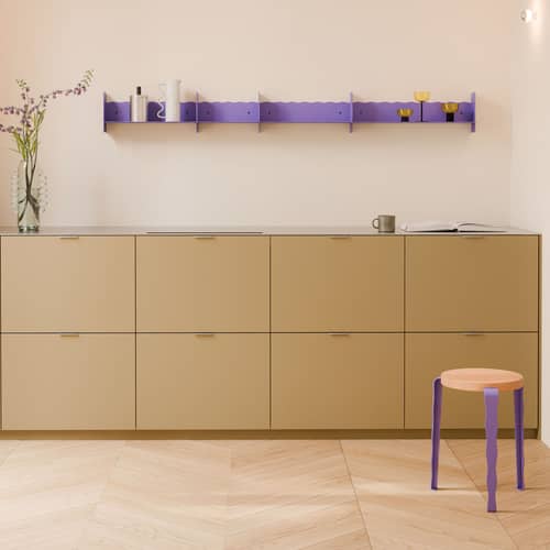 Etagère murale Pli Vague by Uchronia / L 45 x P 15 cm - TIPTOE - Violet - Acier thermolaqué