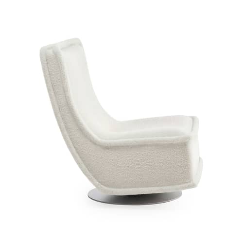 Fauteuil pivotant Bonheur du jour / Philippe Starck - Kartell - Blanc / Passepoil blanc - Acier, Mousse PU, Tissu bouclé