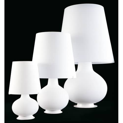 Lampe de table Fontana Large Fontana Arte / H 78 cm - Max Ingrand, 1954 - Blanc - Verre | Made In Design