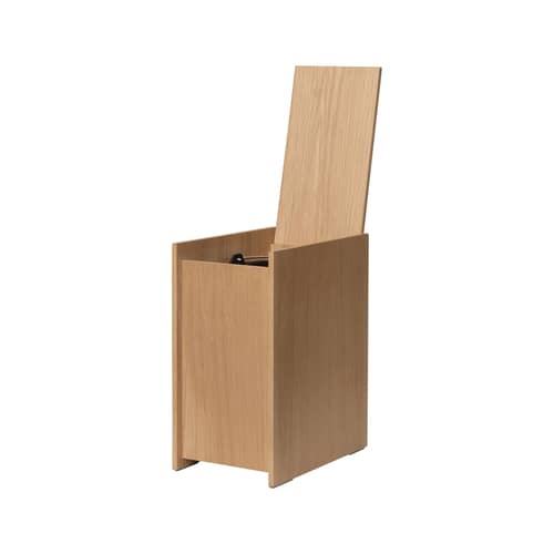 Mülleimer Sama Small holz natur / H 35 cm - Eimer aus Plastik innen - Ferm Living - Eiche natur - Eichenfurnier, Recycelter Kunststoff