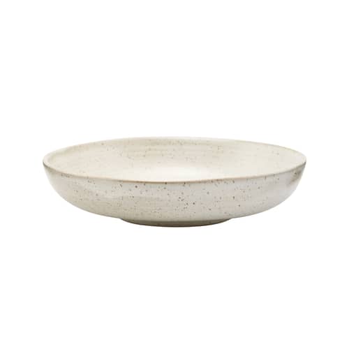 Piatto fondo Pion ceramica bianco grigio / Ø 19 cm - Porcellana decorata a macchioline - House Doctor - Bianco-grigio - Porcellana smaltata